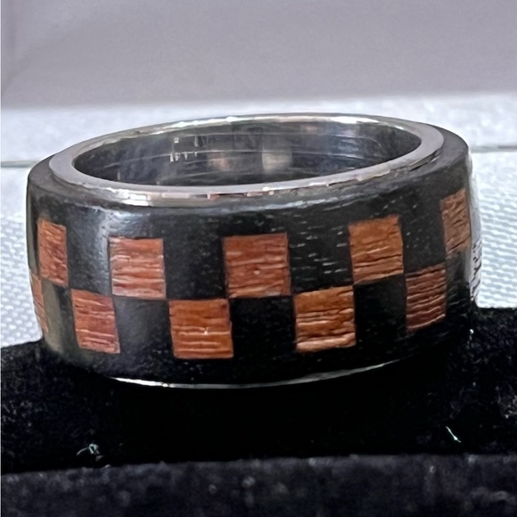 SPECIAL 🥂🎉🎊 SPECIAL Auth Louis Vuitton Damier Wood ring Unisex - Picture 4 of 7